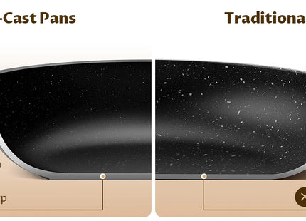 Induction Hob Pans Set 10pcs, Pots and Pans Set Non Stick, Kitchen Cookware Sets with Lids，Granite，PFAS-Free