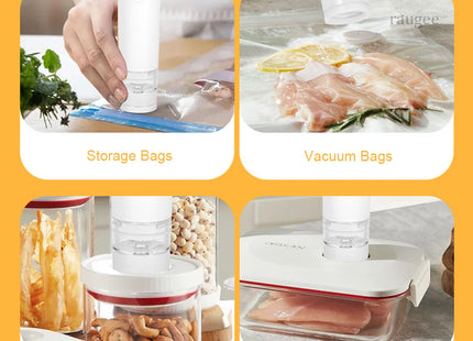 Air Vacuum Sealer Pump Automatic Food Sealing Pump USB Rechargeable Sealer Pump For Food Handheld Dry/wet Food Sealer Pump