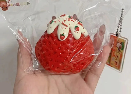 Strawberry Taba Squishy Fidget Toy - Slow Rebound Stress Relief Toy for Kids, Adults, Office & Party Favors - Squeeze Gift