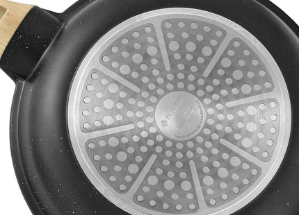 Induction Hob Pans Set 10pcs, Pots and Pans Set Non Stick, Kitchen Cookware Sets with Lids，Granite，PFAS-Free
