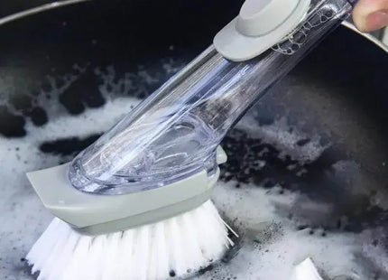Kitchen Cleaning Brush 2 In 1 Long Handle Cleaing Brush with Removable Brush Sponge Dispenser Dishwashing Brush Kitchen Tools