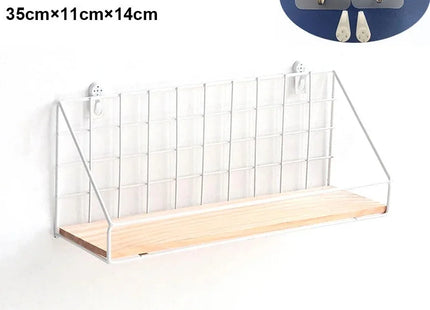 1PC Wooden Iron Wall Shelf Wall Mounted Storage Rack for Kitchen Bedroom Home Decor Bathroom Organizer Bathroom Accessories
