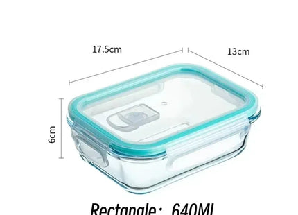 Borosilicate Glass Lunch Box Airtight Leakproof Bento Box Meal Prep Food Storage Containers with Locking Lid for Adults Office