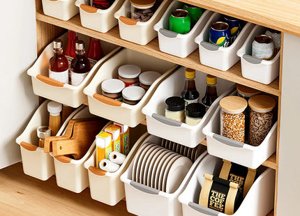 Plastic Under Sink Organizer with Wheels, Bottle Organization Bins Kitchen Cabinet Organizers Plastic Organizer Basket for Under