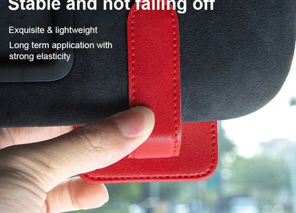 Car Sunglasses Holder Sun Visor Glasses Clip Multifunction Leather Eyeglasses Hanger Portable Ticket Card Clip Car Accessories