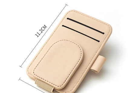Car Sunglasses Holder Sun Visor Glasses Clip Multifunction Leather Eyeglasses Hanger Portable Ticket Card Clip Car Accessories