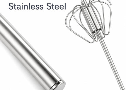 Stainless Steel Semi-automatic Whisk 32cm Hand Push Rotary Egg Beater Mixer 1Pc Kitchen Tool for Egg Cream Milk Frothing