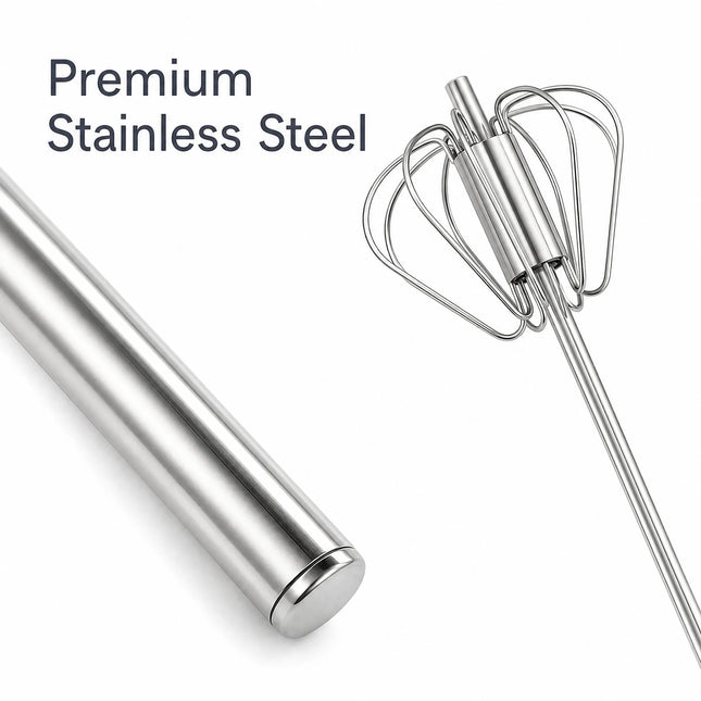 Stainless Steel Semi-automatic Whisk 32cm Hand Push Rotary Egg Beater Mixer 1Pc Kitchen Tool for Egg Cream Milk Frothing