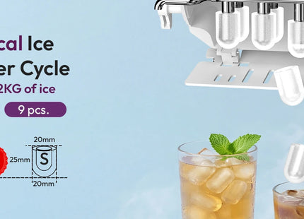 Loefme Ice Maker Cubes Machine Small Automatic Cleaning Bullet Shaped Ice Makers Fast Ice Making For Households Caffee Camping