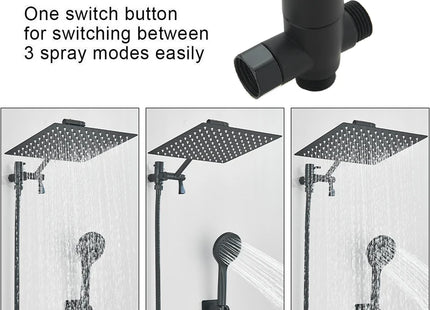 Concealed Shower Set Two-In-One Shower Set, Shower Long Hose, 8/10-inch high-pressure Rainfall Shower Head Rainfall Bath Shower