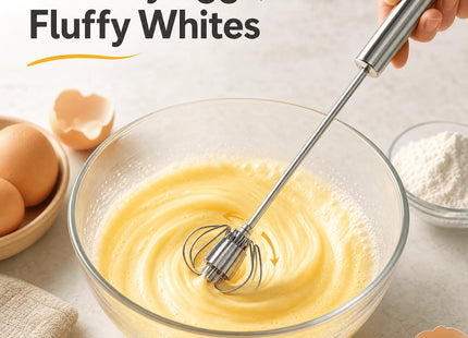 Stainless Steel Semi-automatic Whisk 32cm Hand Push Rotary Egg Beater Mixer 1Pc Kitchen Tool for Egg Cream Milk Frothing