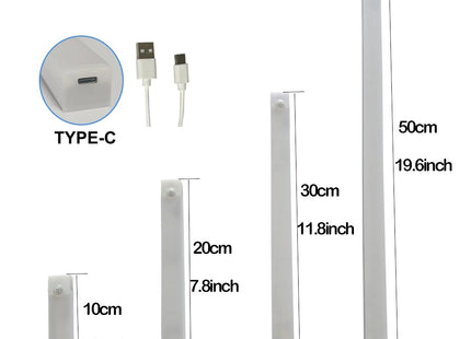 Wireless Motion Sensor Lamp LED Night Light USB Type C Rechargeable Cabinet Lamp for Kitchen Bedroom Wardrobe Staircase Lighting