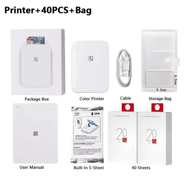HPRT MT53 Color Photo Printer Portable Mini Printer Bluetooth Mobile Handheld HD Pocket Printing Machine 2x3 Inch Maker Gift NEW