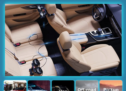 Car Fan 360° 3-speed Car Seat Back Cooling Fan USB Charge Dual Head Fan Adjustable Rotation Neck Cooler for Car Home Accessories