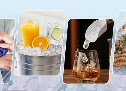 Loefme Ice Maker Cubes Machine Small Automatic Cleaning Bullet Shaped Ice Makers Fast Ice Making For Households Caffee Camping