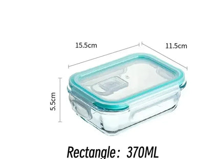 Borosilicate Glass Lunch Box Airtight Leakproof Bento Box Meal Prep Food Storage Containers with Locking Lid for Adults Office