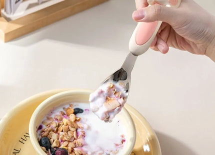 316 Stainless Baby Special Feeding Spoon Silicone Yuanbao Spoon Deepen Soup Spoon Tableware Gadgets Anti Slip Handle