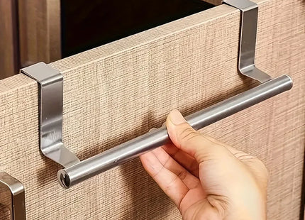 Stainless Steel Towel Rack Bathroom Punch-free Wall-mounted Rag Bar Rod Bath Towel Shelf Above Cabinet Storage Organizer