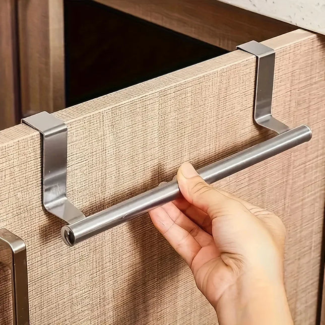 Stainless Steel Towel Rack Bathroom Punch-free Wall-mounted Rag Bar Rod Bath Towel Shelf Above Cabinet Storage Organizer