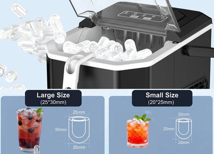 Loefme Ice Maker Cubes Machine Small Automatic Cleaning Bullet Shaped Ice Makers Fast Ice Making For Households Caffee Camping