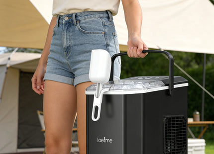 Loefme Ice Maker Cubes Machine Small Automatic Cleaning Bullet Shaped Ice Makers Fast Ice Making For Households Caffee Camping