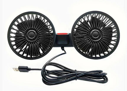 Car Fan 360° 3-speed Car Seat Back Cooling Fan USB Charge Dual Head Fan Adjustable Rotation Neck Cooler for Car Home Accessories