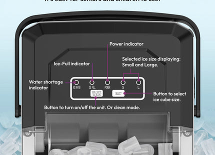 Loefme Ice Maker Cubes Machine Small Automatic Cleaning Bullet Shaped Ice Makers Fast Ice Making For Households Caffee Camping