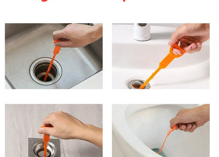 Hair Clog Remover Bathroom Drainage Blockage Remover Sink Snake Hair & Garbage Sewer Dredging Tool Hair Blockages Instant Unclog