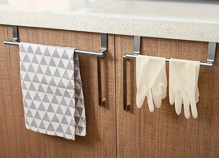 Stainless Steel Towel Rack Bathroom Punch-free Wall-mounted Rag Bar Rod Bath Towel Shelf Above Cabinet Storage Organizer
