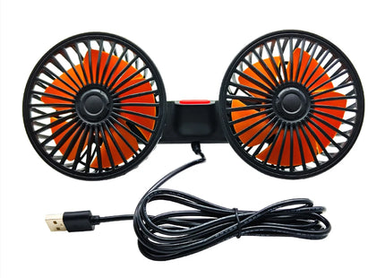 Car Fan 360° 3-speed Car Seat Back Cooling Fan USB Charge Dual Head Fan Adjustable Rotation Neck Cooler for Car Home Accessories