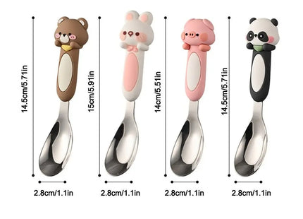 316 Stainless Baby Special Feeding Spoon Silicone Yuanbao Spoon Deepen Soup Spoon Tableware Gadgets Anti Slip Handle