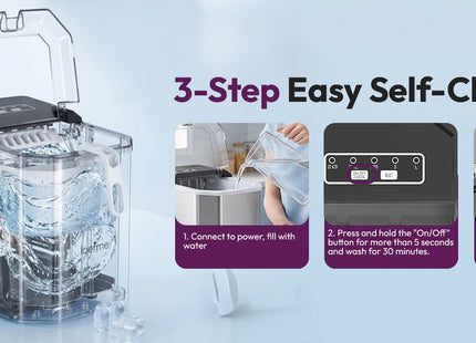 Loefme Ice Maker Cubes Machine Small Automatic Cleaning Bullet Shaped Ice Makers Fast Ice Making For Households Caffee Camping