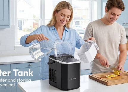 Loefme Ice Maker Cubes Machine Small Automatic Cleaning Bullet Shaped Ice Makers Fast Ice Making For Households Caffee Camping