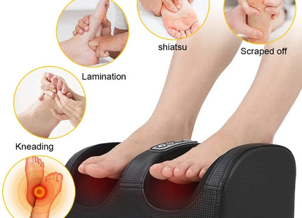 Electric Foot Massager Shiatsu Kneading Deep Tissue Relax Heated Roller Calf Pain Relief Fatigue Muscles Vibrator Machine Health