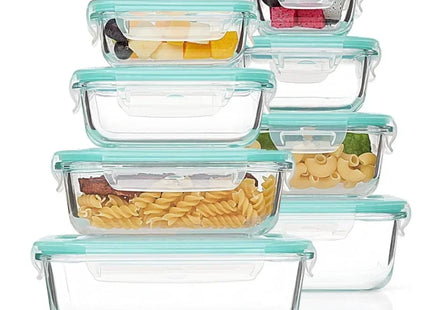 Borosilicate Glass Lunch Box Airtight Leakproof Bento Box Meal Prep Food Storage Containers with Locking Lid for Adults Office