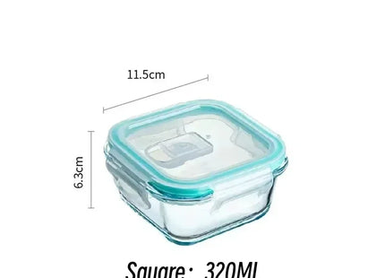 Borosilicate Glass Lunch Box Airtight Leakproof Bento Box Meal Prep Food Storage Containers with Locking Lid for Adults Office