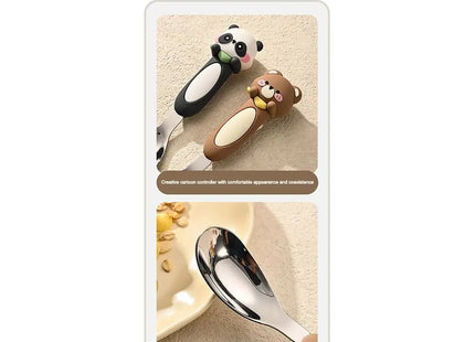 316 Stainless Baby Special Feeding Spoon Silicone Yuanbao Spoon Deepen Soup Spoon Tableware Gadgets Anti Slip Handle