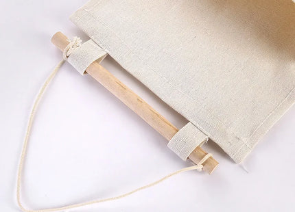 1PC Three Pockets Hanging Wall Storage Bag Household Bedroom Living Room Kitchen Cotton Linen Storage Bag