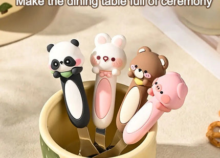 316 Stainless Baby Special Feeding Spoon Silicone Yuanbao Spoon Deepen Soup Spoon Tableware Gadgets Anti Slip Handle
