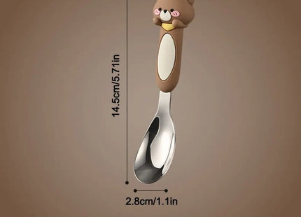 316 Stainless Baby Special Feeding Spoon Silicone Yuanbao Spoon Deepen Soup Spoon Tableware Gadgets Anti Slip Handle