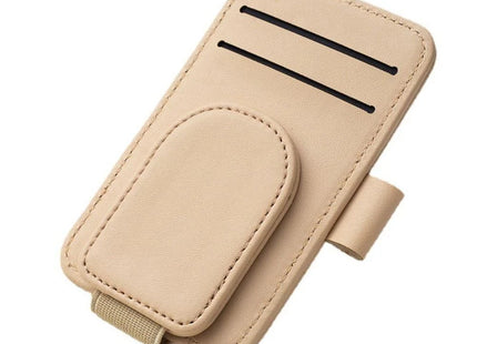 Car Sunglasses Holder Sun Visor Glasses Clip Multifunction Leather Eyeglasses Hanger Portable Ticket Card Clip Car Accessories