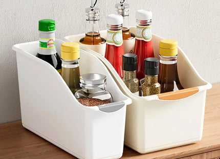 Plastic Under Sink Organizer with Wheels, Bottle Organization Bins Kitchen Cabinet Organizers Plastic Organizer Basket for Under