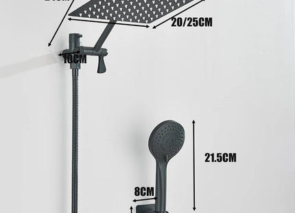 Concealed Shower Set Two-In-One Shower Set, Shower Long Hose, 8/10-inch high-pressure Rainfall Shower Head Rainfall Bath Shower