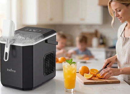 Loefme Ice Maker Cubes Machine Small Automatic Cleaning Bullet Shaped Ice Makers Fast Ice Making For Households Caffee Camping