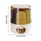 Food Grain Storage Container 6-Grid Rice Dispenser Kitchen Storage Bucket One-Click Output Rice Storage Dispenser 6-Grid Rice