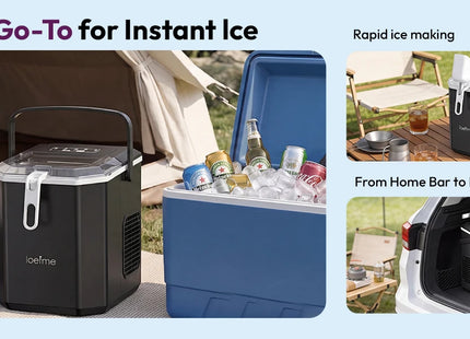 Loefme Ice Maker Cubes Machine Small Automatic Cleaning Bullet Shaped Ice Makers Fast Ice Making For Households Caffee Camping