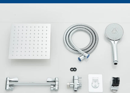 Concealed Shower Set Two-In-One Shower Set, Shower Long Hose, 8/10-inch high-pressure Rainfall Shower Head Rainfall Bath Shower