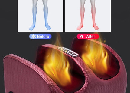 Electric Foot Massager Shiatsu Kneading Deep Tissue Relax Heated Roller Calf Pain Relief Fatigue Muscles Vibrator Machine Health