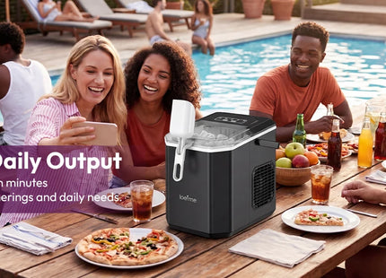 Loefme Ice Maker Cubes Machine Small Automatic Cleaning Bullet Shaped Ice Makers Fast Ice Making For Households Caffee Camping