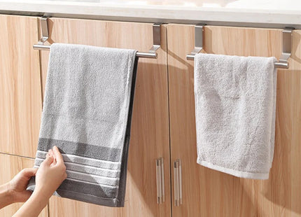Stainless Steel Towel Rack Bathroom Punch-free Wall-mounted Rag Bar Rod Bath Towel Shelf Above Cabinet Storage Organizer